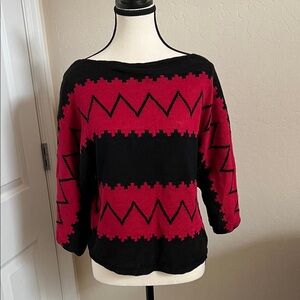 Polo by Ralph Lauren Black and Red Zigzag Sweater